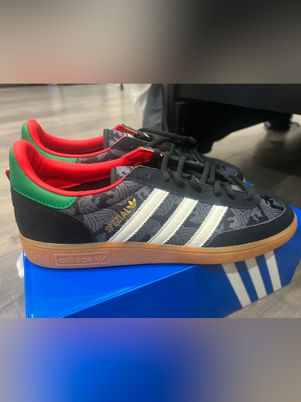 adidas Spezial Black White Red Gum-Accent Men’s Sneakers